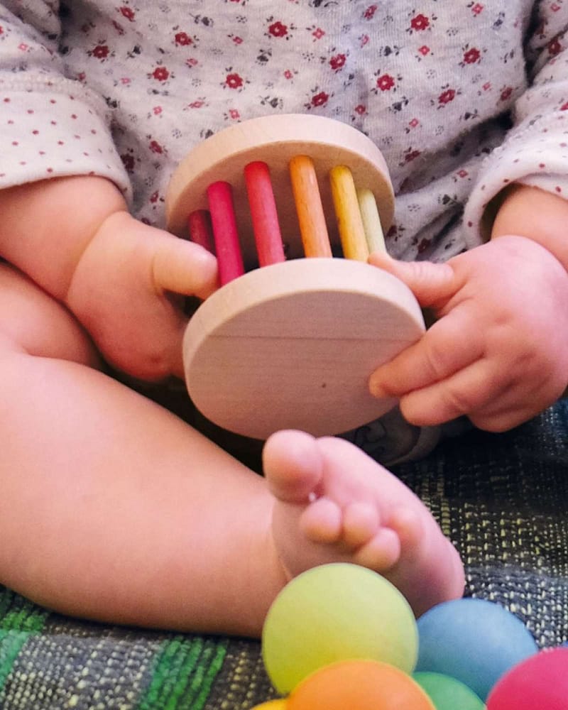 Babyleke - Rullende Rangle i Tre | Mini Rolling Wheel