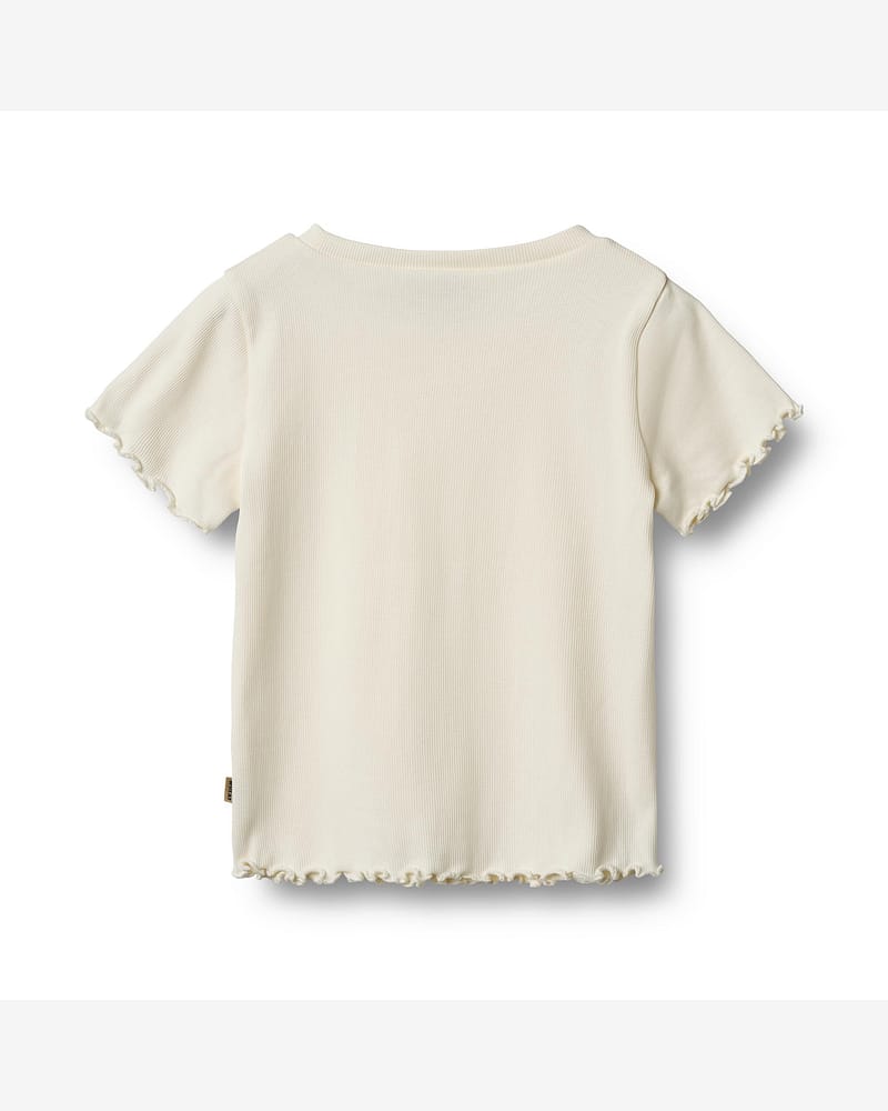T Skjorte m/Volanger- Øk. Bomull | Rib T-shirt S/S Alicia
