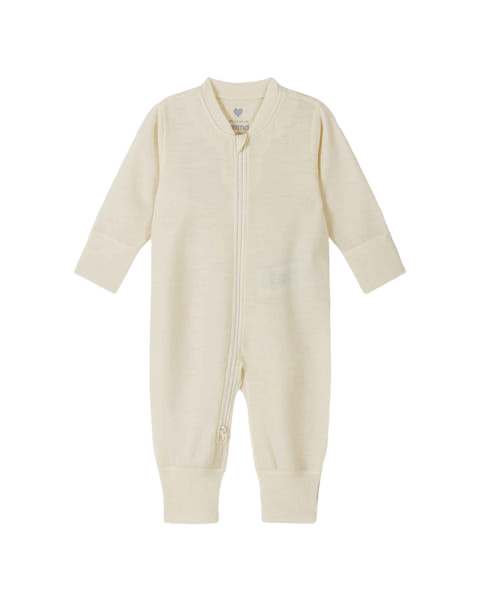 Ulldress Baby i Merinoull – To-veis Glidelås | Sparkedress Syliin, Off white