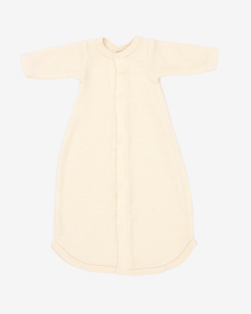 Nattpose Baby M/ Knapper - Ullfrottè, 100% Merino, Ubehandlet | Baby Sleeping