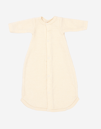 Nattpose Baby M/ Knapper - Ullfrottè, 100% Merino, Ubehandlet | Baby Sleeping