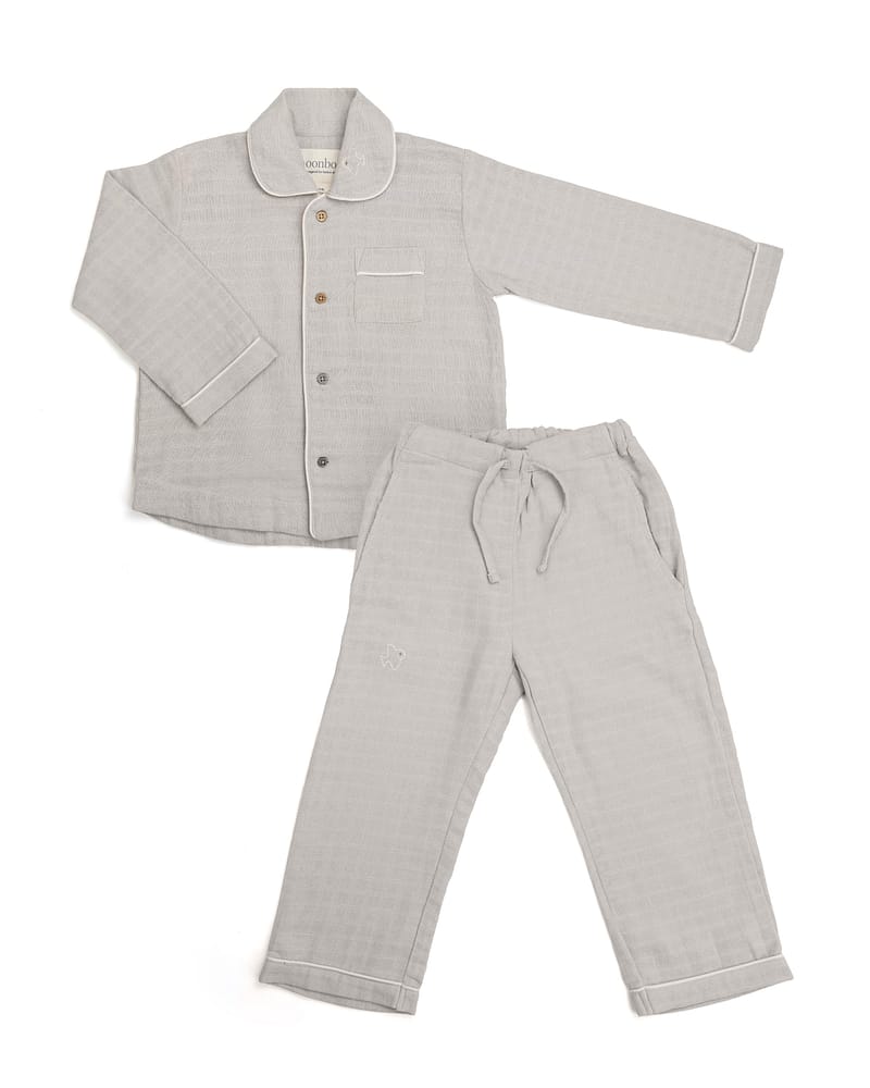 Pyjamas i 100% Øko Bomull, Muslin - Trøye og Bukse | Two-piece pyjama