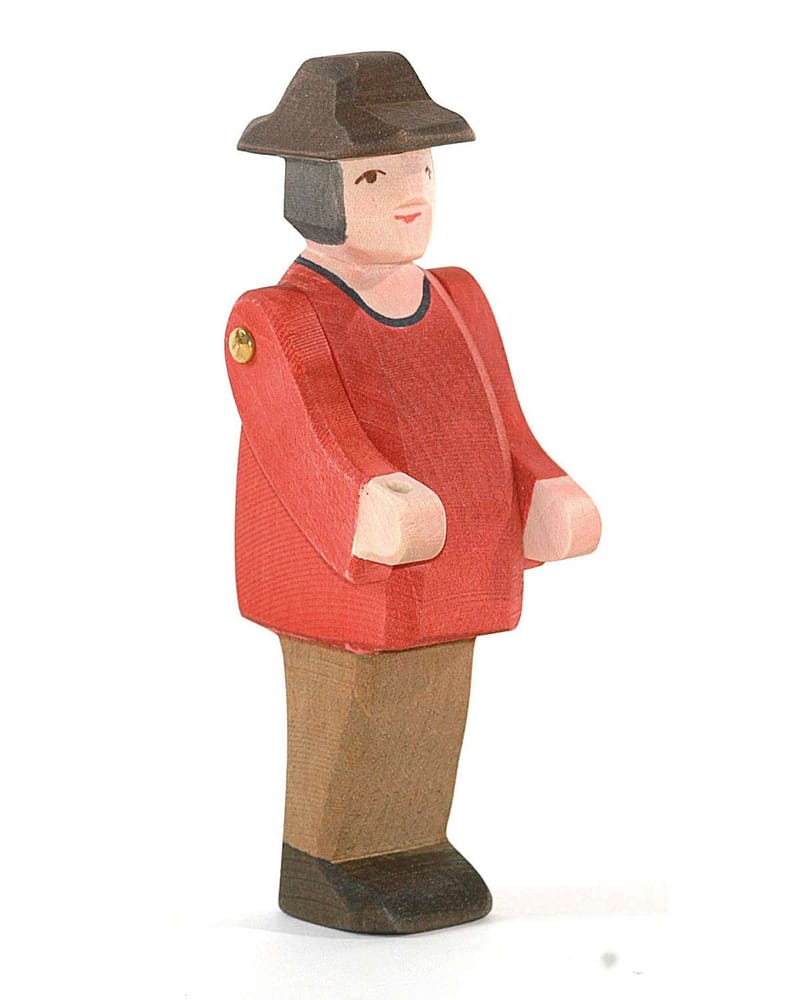 Bonde Trefigur m/ bevegelige armer - Håndlaget Bondegård Leke | Farmer