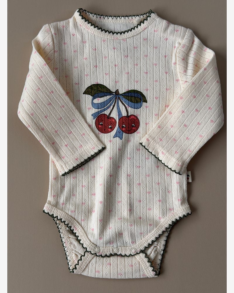 Body m/ Print - 100% Øko Bomull, Pointelle | Minnie Body GOTS