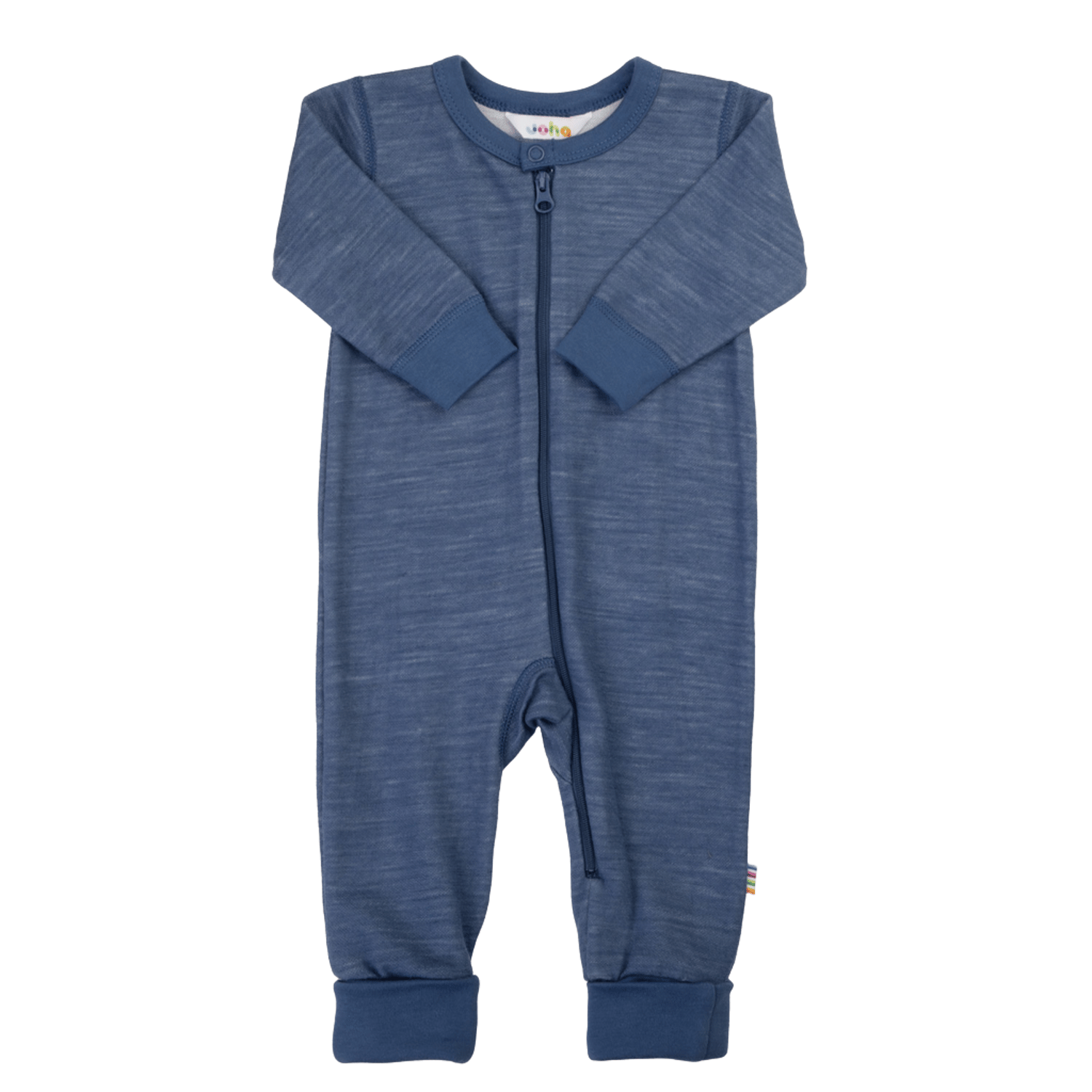 Heldress Ull / Bambus – 2 in1 Fot og Glidelås – Bambull, Mørkeblå - Dark Navy