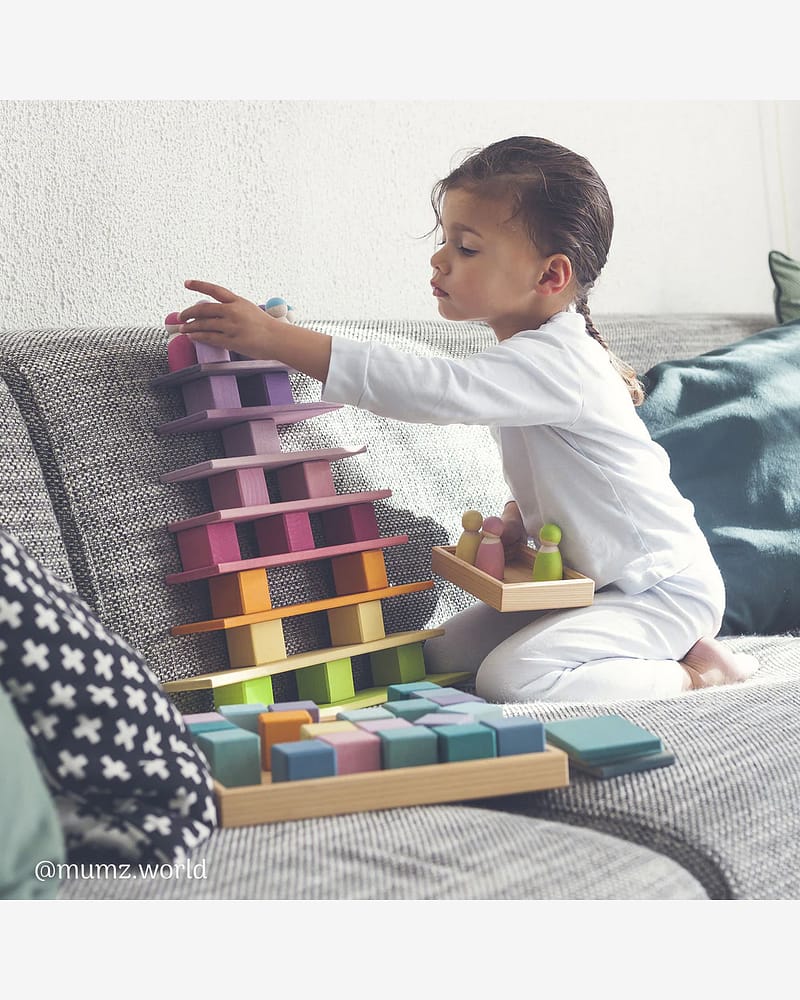 Pastel Planker - Stableleke i Tre | Montessori Leker