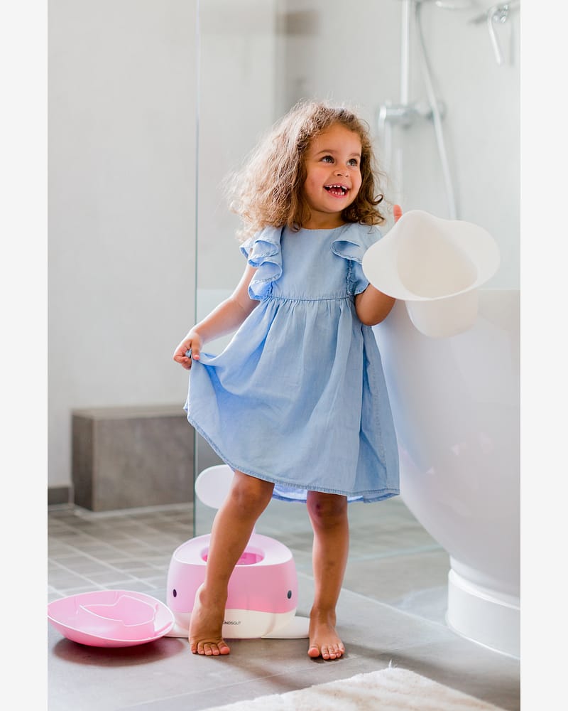 Pottestol Hval m/ Høy Ryggstøtte - Sklisikker og Enkel å Rengjøre