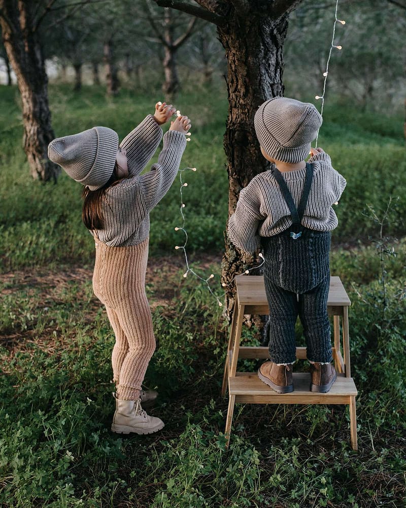 Strømpebukse Teddy Ribb - u/ fot, m/ seler | Granny Footless Tights