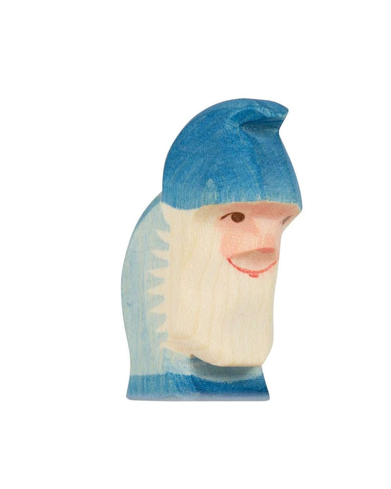 Dverg Trefigur - Håndlaget Dukketeater Dukker | Dwarf Blue