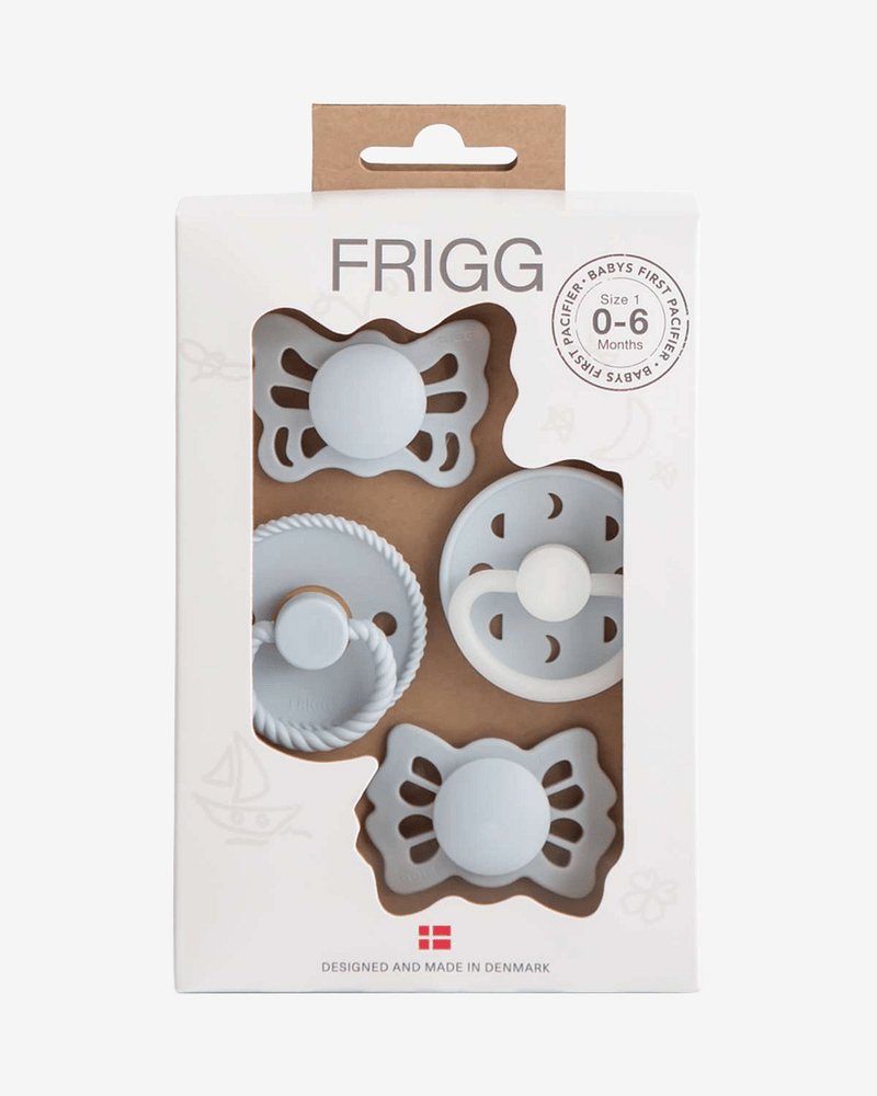 FRIGG smokker Try it Collection 4pk | ​​Baby's First Pacifier | 0-6 mnd