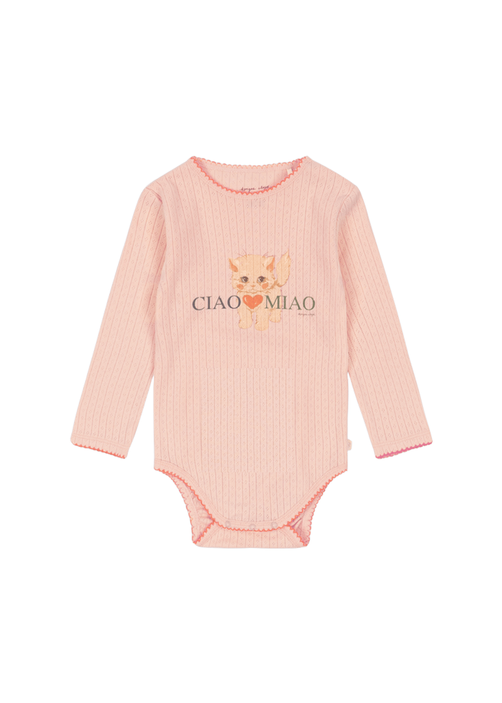 Body m/ Print – 100% Øko Bomull, Pointelle | Minnie Body GOTS, Rosa - Pale Blush
