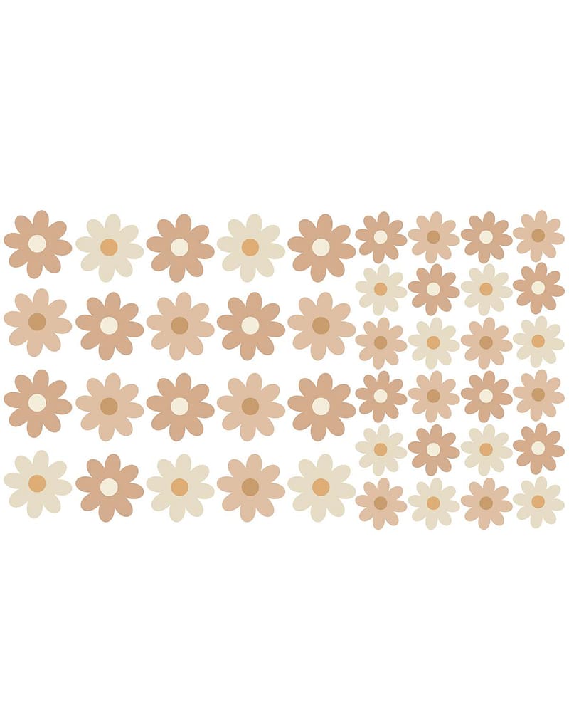 Wallstickers Blomster 44stk - ØKO Veggklistremerker Barnerom