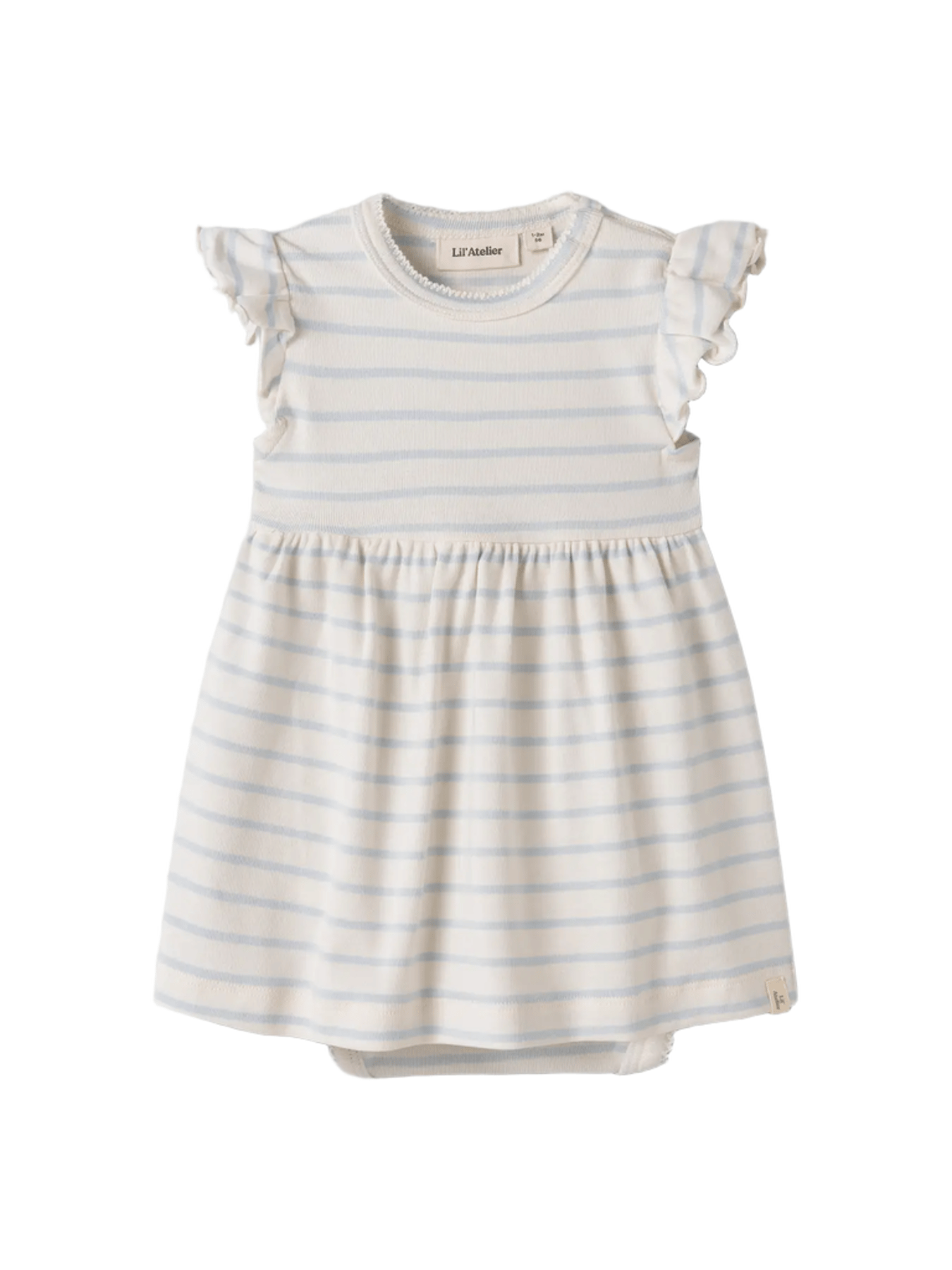 Kjole Baby m/ Body – Øko TENCEL | NBFGEO LOOSE BODY DRESS, Blå Striper - Coconut Milk