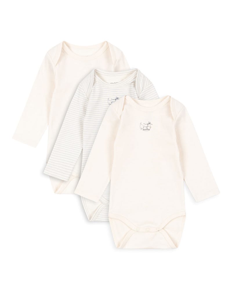 3pk. Body m/ Konvolutt Hals - 100% Øko Bomull | Fio Body - Gavepakke