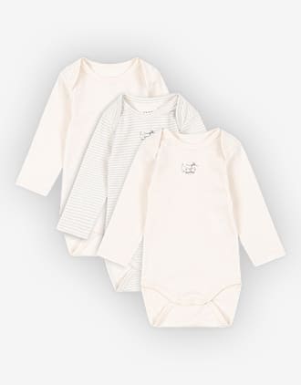 3pk. Body m/ Konvolutt Hals - 100% Øko Bomull | Fio Body - Gavepakke