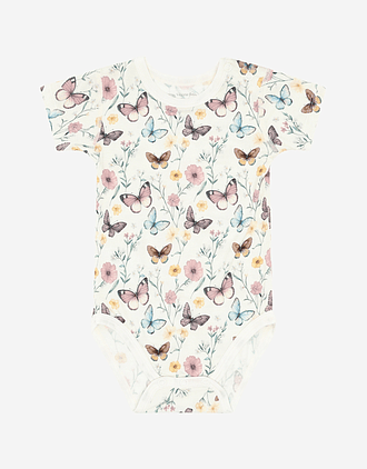 Body Baby, Kortermet - 95% Bambusviskose, 5% Elastane | HCBuller Butterfly