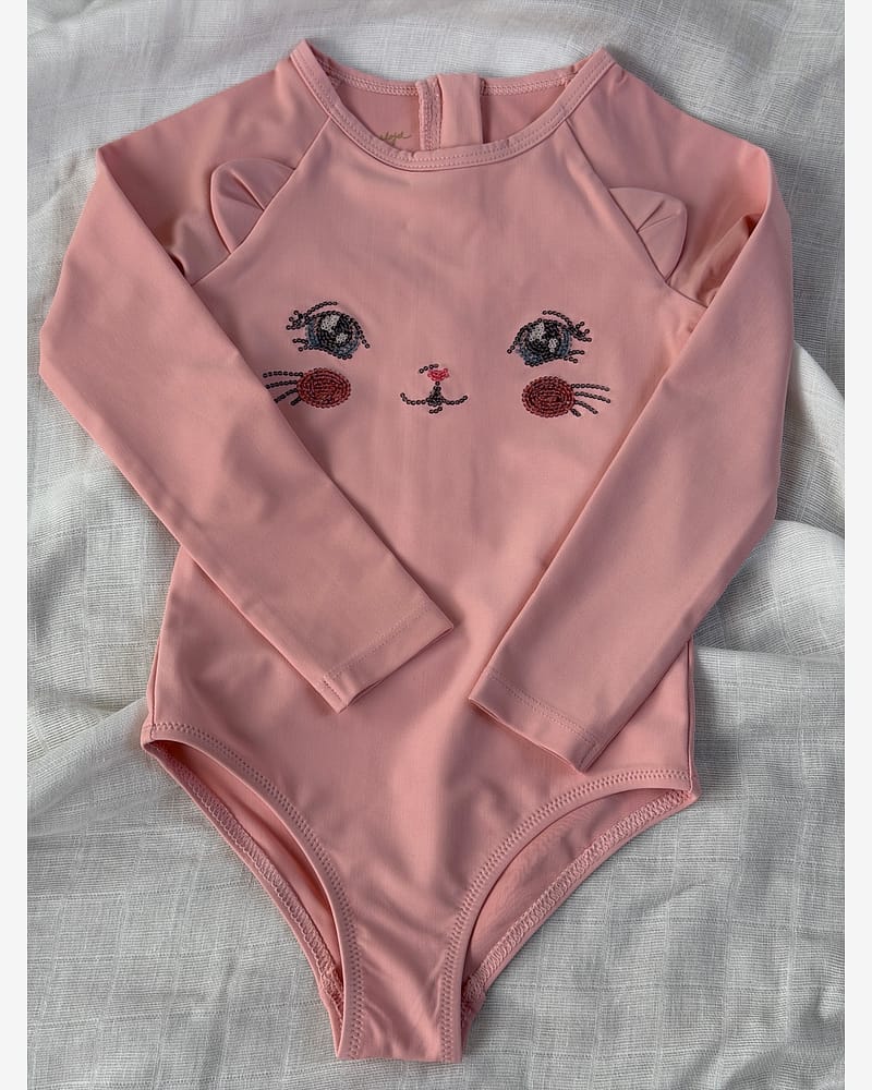 Badedrakt Langermet m/ Glitrende Paljetter - UV 40+ | Kitty LS Swimsuit