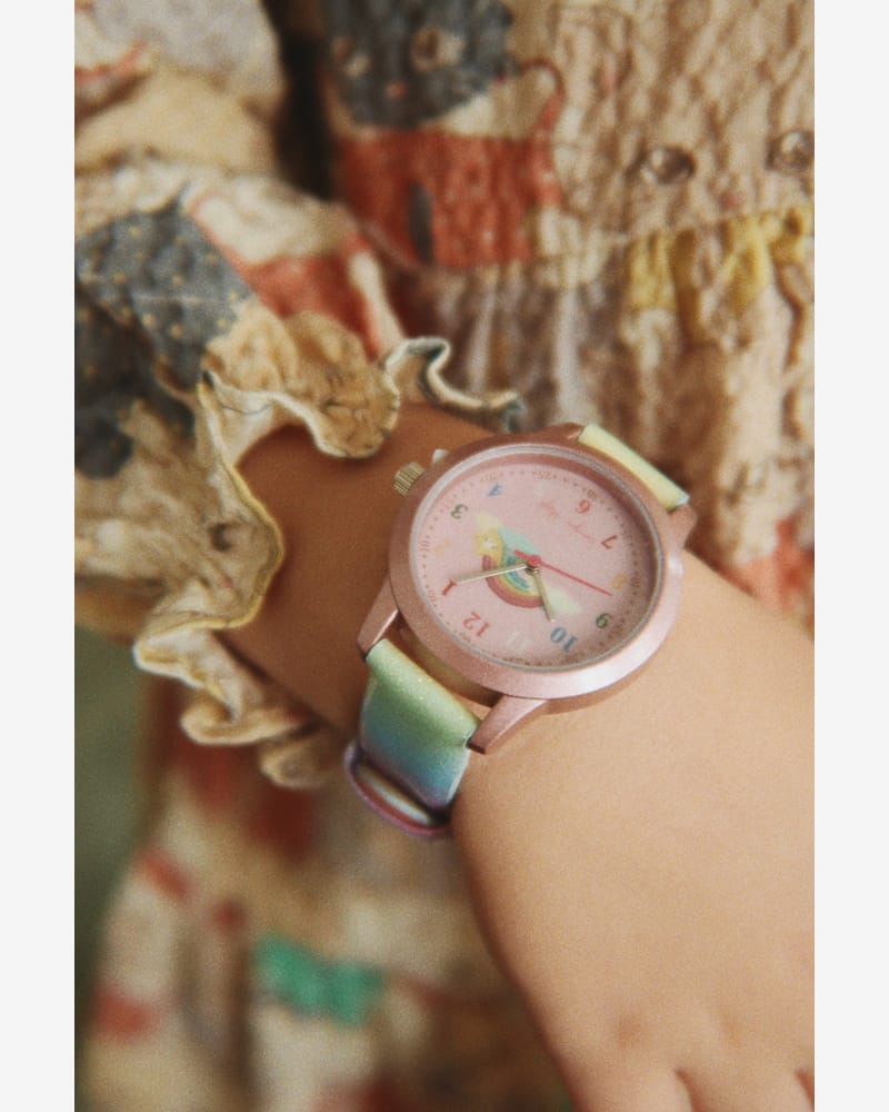 Barneklokke Rainbow Glitter