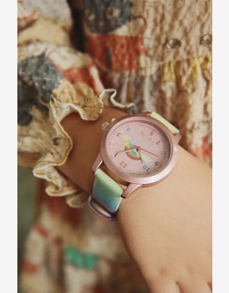 Barneklokke Rainbow Glitter