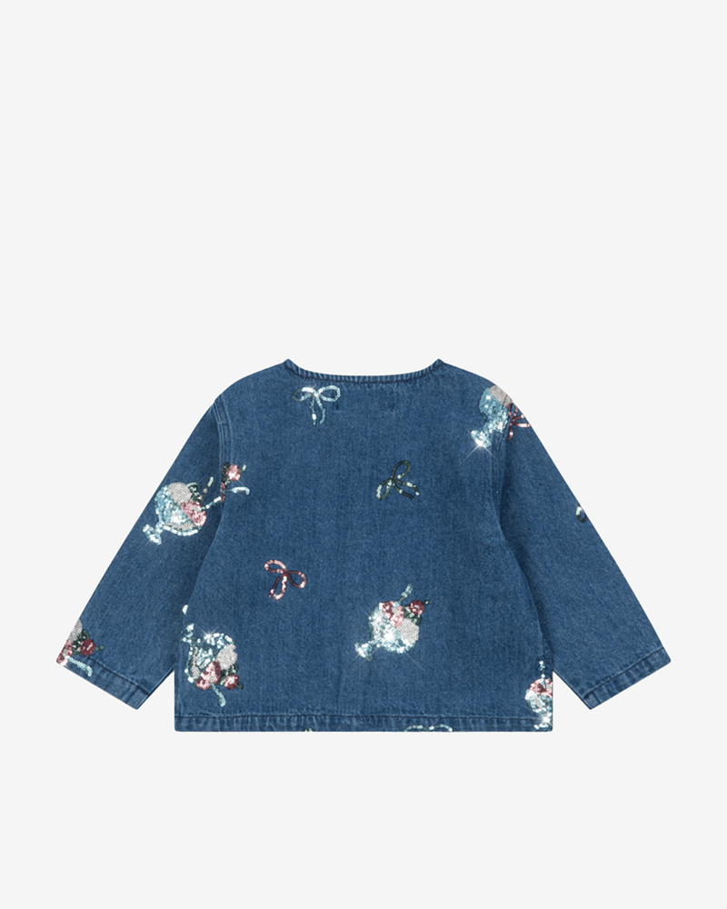 Denim Jakke M/ Glitter Paljetter - Øko Bomull | Magot Sequin Denim Jacket