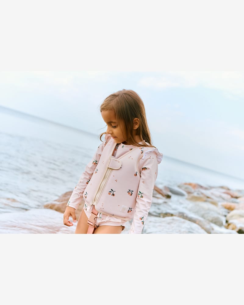 Badedrakt med Armer og Volanger - UV drakt UPF 40+ | Sille Printed Swimsuit