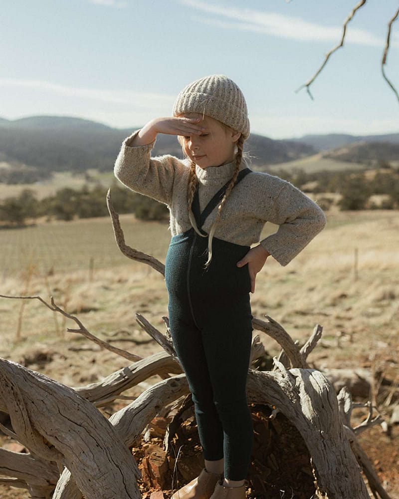 Ullstrømpebukse u/ føtter m/ sele | Wooly Footless Tights