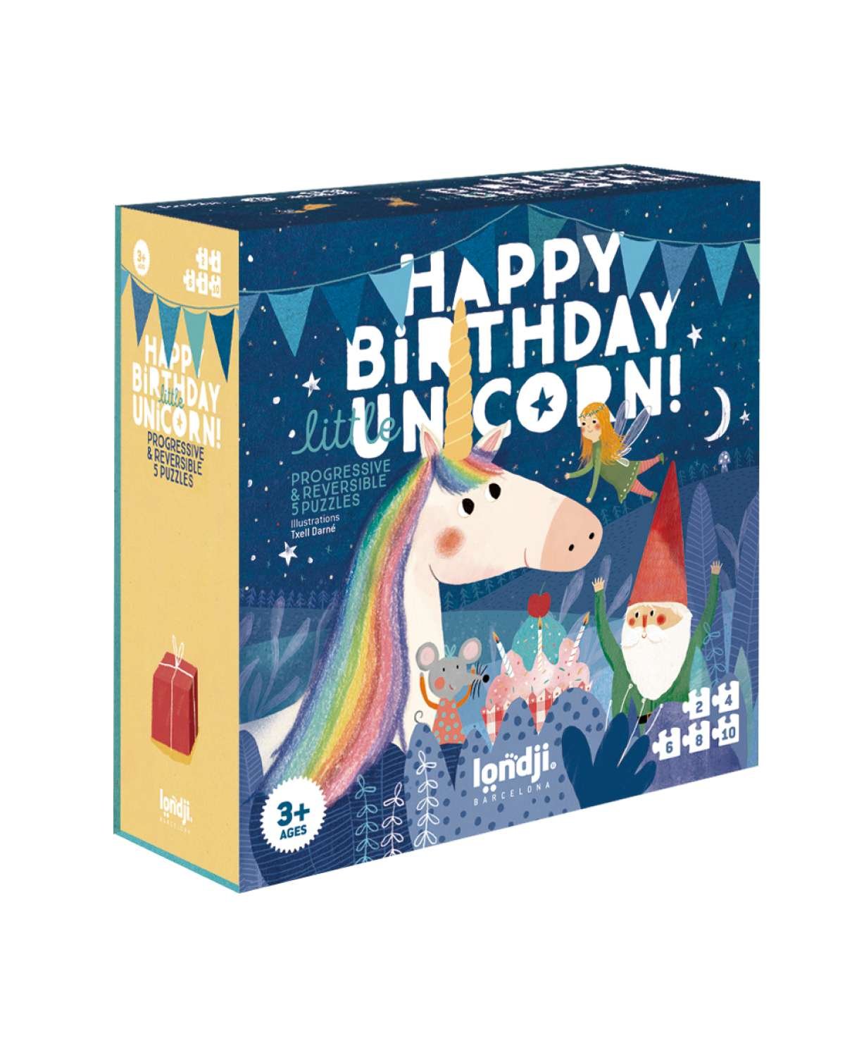 Puslespill “Gratulerer Enhjørning” – 10-i-5 Puslespill Barn 3år+ | Happy Birthday Unicorn