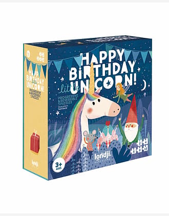Puslespill "Gratulerer Enhjørning" - 10-i-5 Puslespill Barn 3år+ | Happy Birthday Unicorn