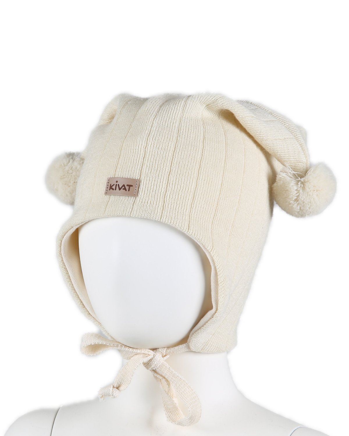 Knytelue Ull m/ Bomullsjersey fôr og Vindstopper | Ubehandlet Ull, Off white