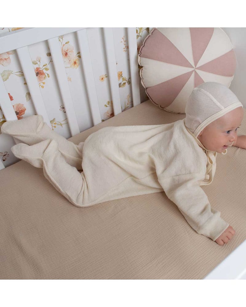 Pysjamas med Føtter i ullfrotte - 100% ubehandlet ull