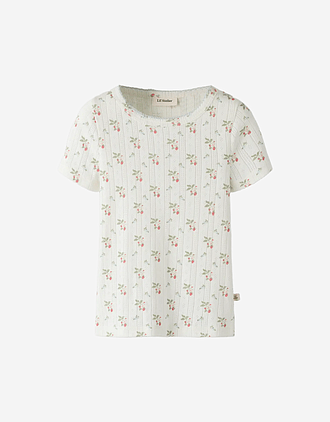 T-Skjorte Barn - Øko Bomull, Pointelle | NMFRACHELLO SLIM TOP LIL