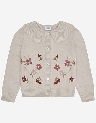 Cardigan - Øko Bomull | 12376 HCCamilia flower emb