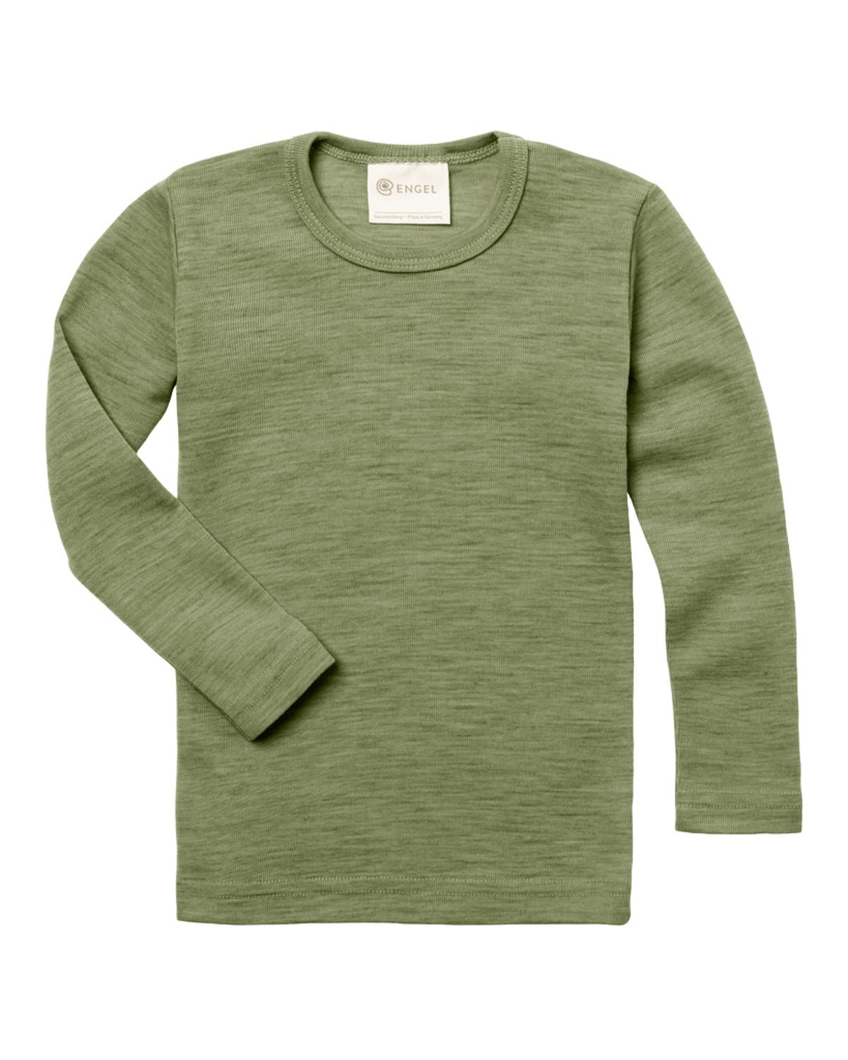 Ulltrøye Langarmet – 100% Ubehandlet Ull | Children’s shirt, Grønn Melange