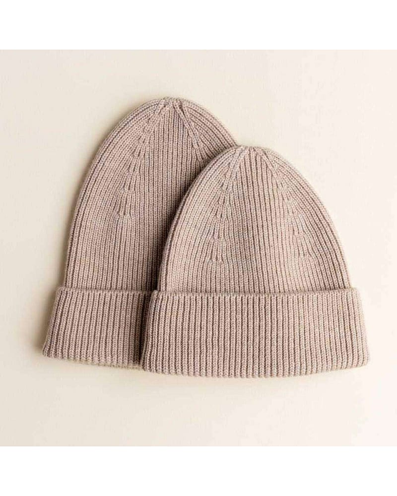 Ull Beanie voksen, Unisex - 100% Merino - Ribbestrikket - Fonzie