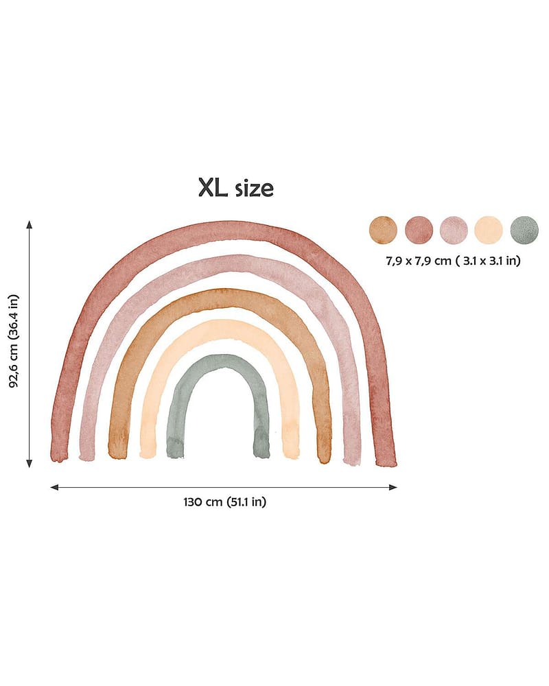 Wallstickers Regnbue & Dots - ØKO Veggklistremerker Barnerom