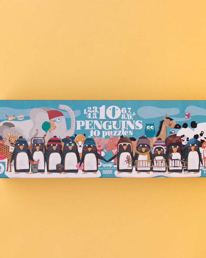 Puslespill og Tellelek - 10x Puslespill Barn 3år+ | 10 penguins puzzle NEW