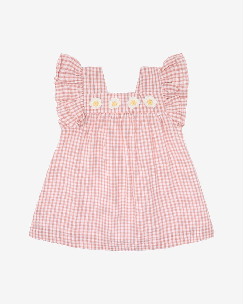 Kjole Baby m/ Blomsterdetaljer - 100% Bomull | HCKatinka Check