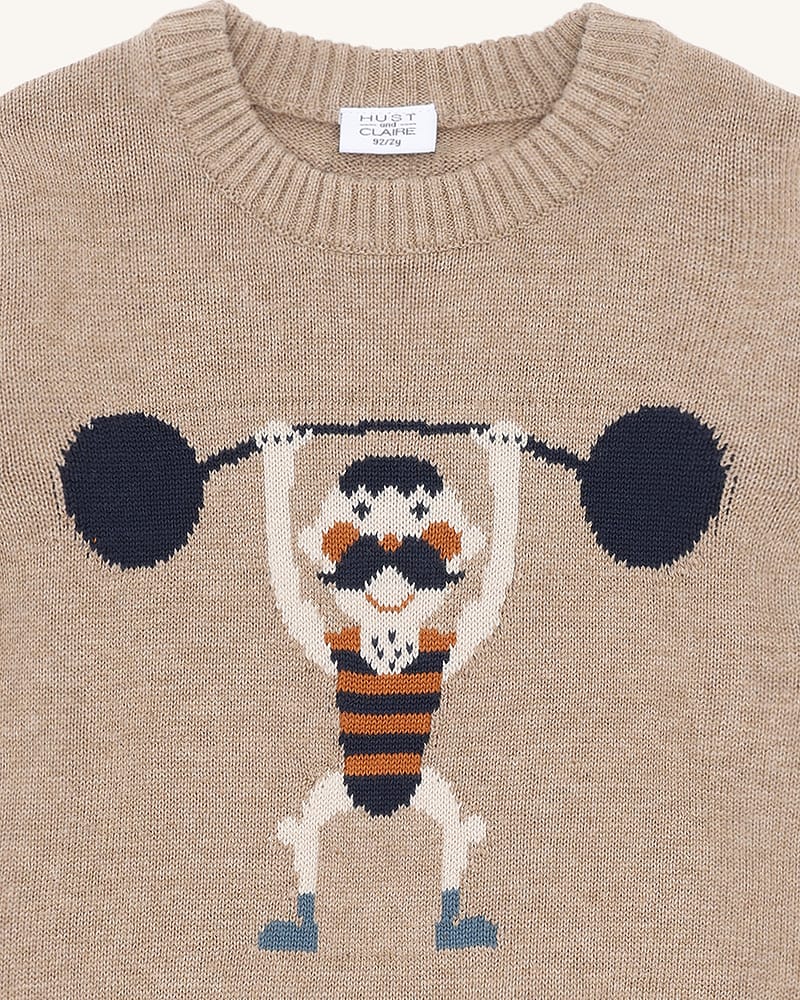 Genser Barn - 100% Bomull | Pelle Knit Strong Man