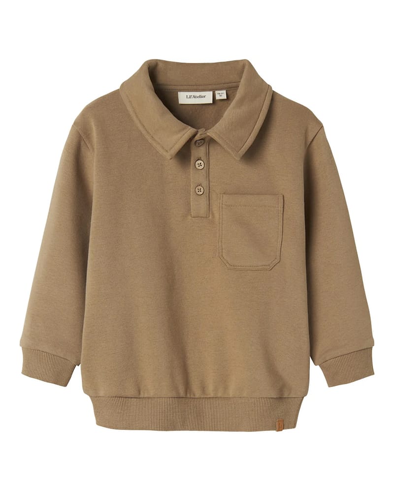 Genser M/ Polokrage Barn - Øko Jersey | NMMILONDON ROA LS LOOSE SWEAT LIL