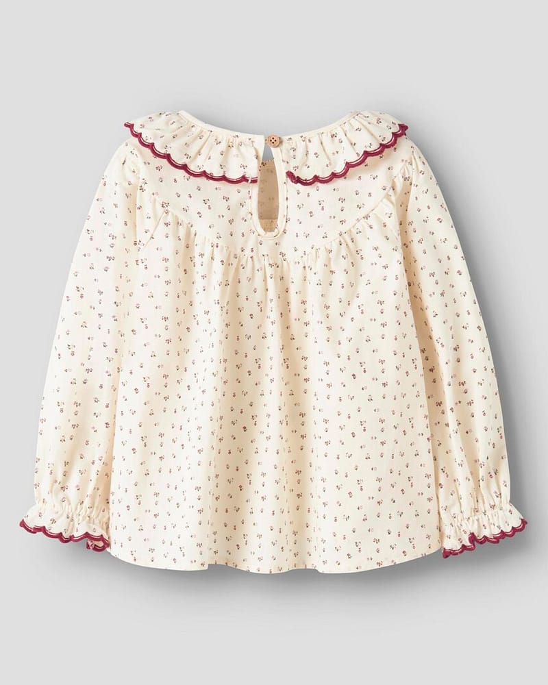 Bluse m/ Volangerkrage Barn - 100% Øko Bomull | RASIA LS LOOSE SHIRT LIL
