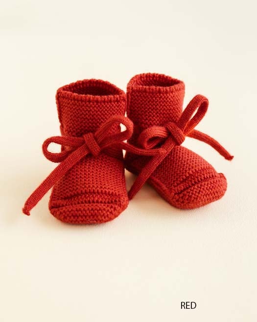 Babytøfler Ull – 100% Merino, Ubehandlet Ull | Booties, Rød