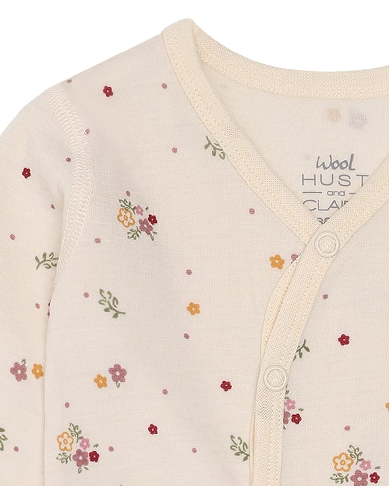 Ullpysj Baby - Heldress med trylleføtter - Ull/Bambusviskose | Mobi Flora