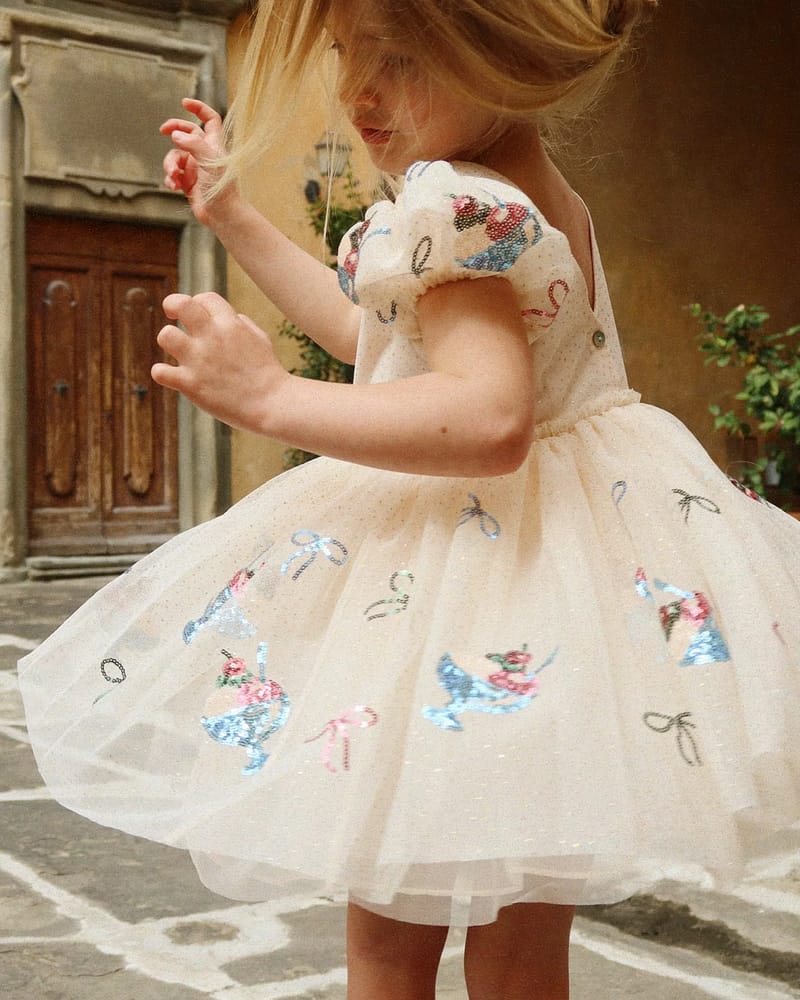 Tyllkjole m/ Glitter Paljetter | Yvonne Puff Dress