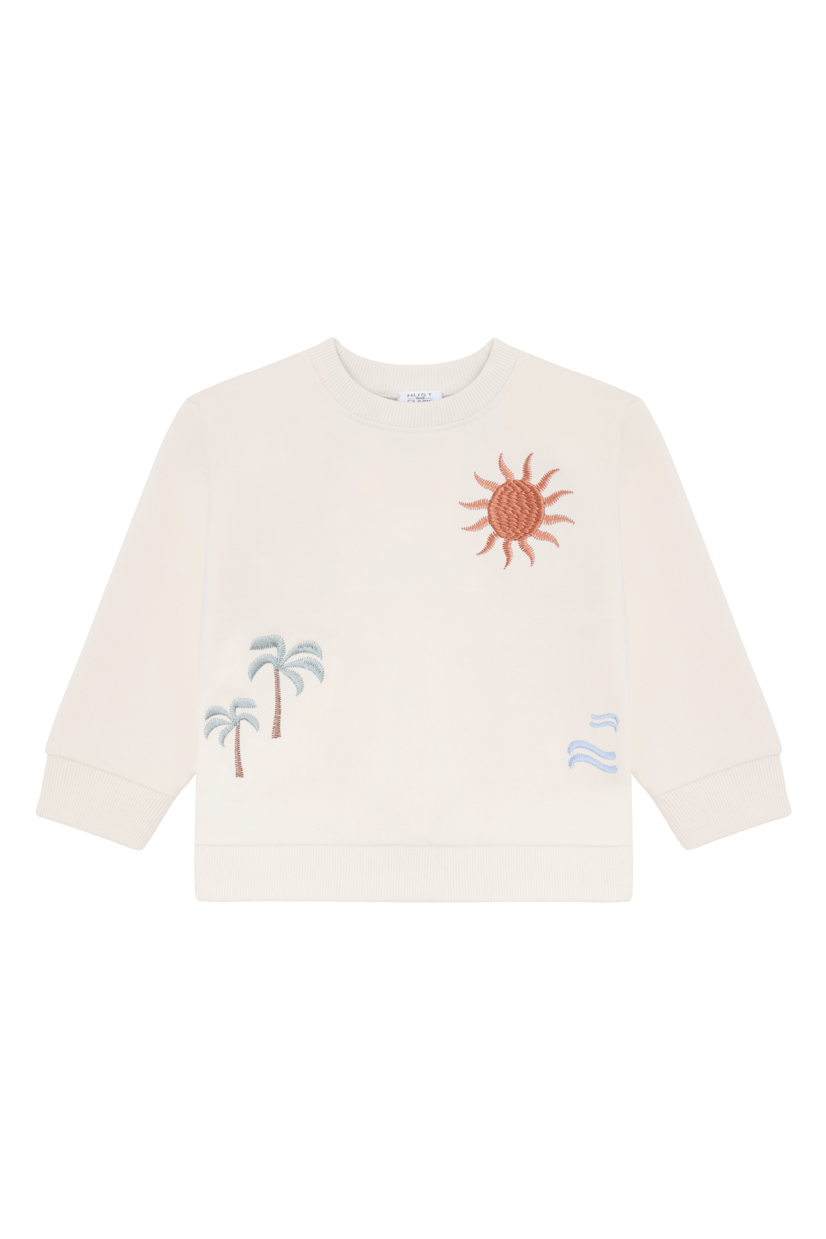Genser m/ Sommer Print Barn – 95% Bomull, 5% Elastan | HCSejer Palms, Sandshell