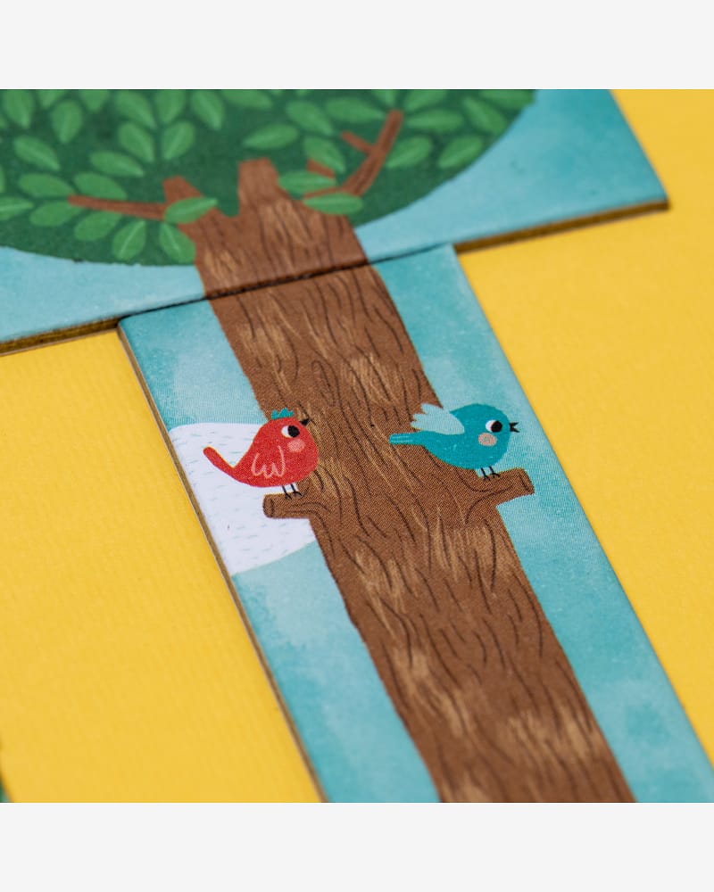 Brettspill Barn 4år+, Pocket size - Lagspill "Bygg trær og hjelp små kyllinger ut i verden" | Piu Piu Tiny Game