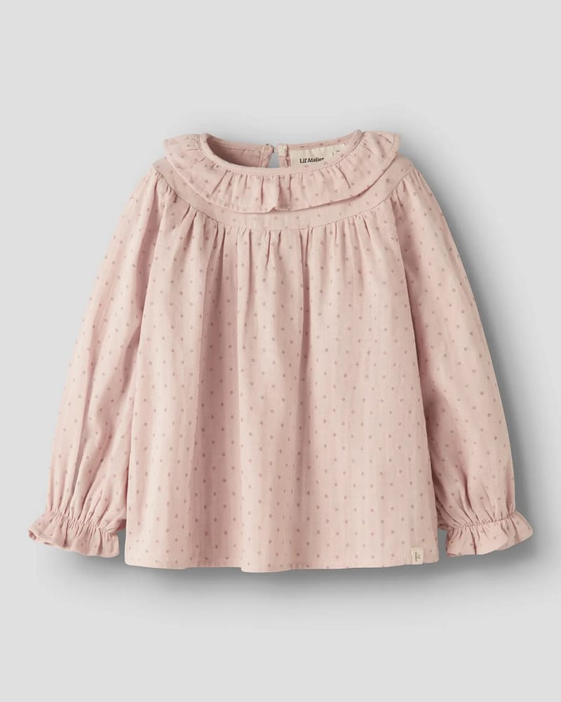 Bluse Barn M/ Volangerkrage - Øko Bomull | NMFDEMBE LS LOOSE SHIRT LIL