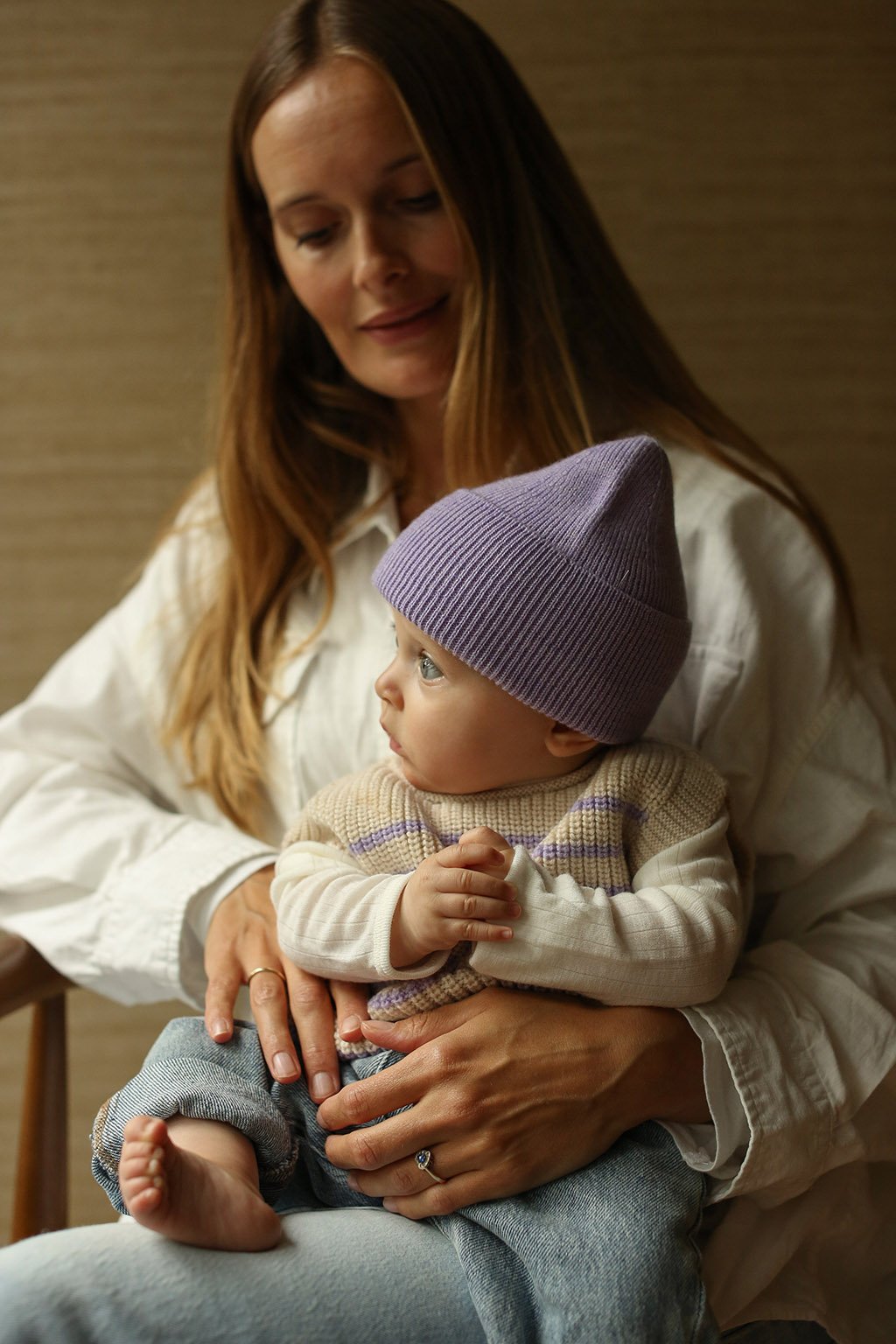 Ullvest Baby – 100% Merino, Ubehandlet Ull | Vest Harvey Baby, Cream / Lilac