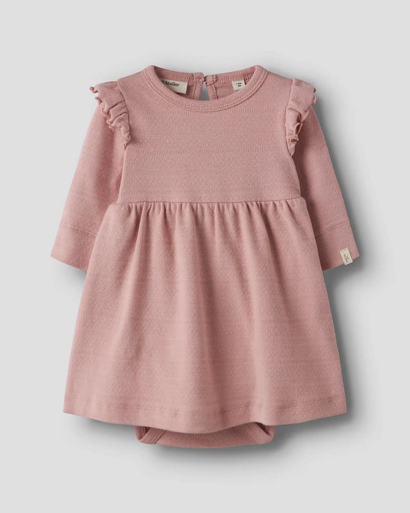 Kjole Baby M/ Volanger - Øko Bomull | NBFDIMIA LS BODY DRESS LIL 13253501