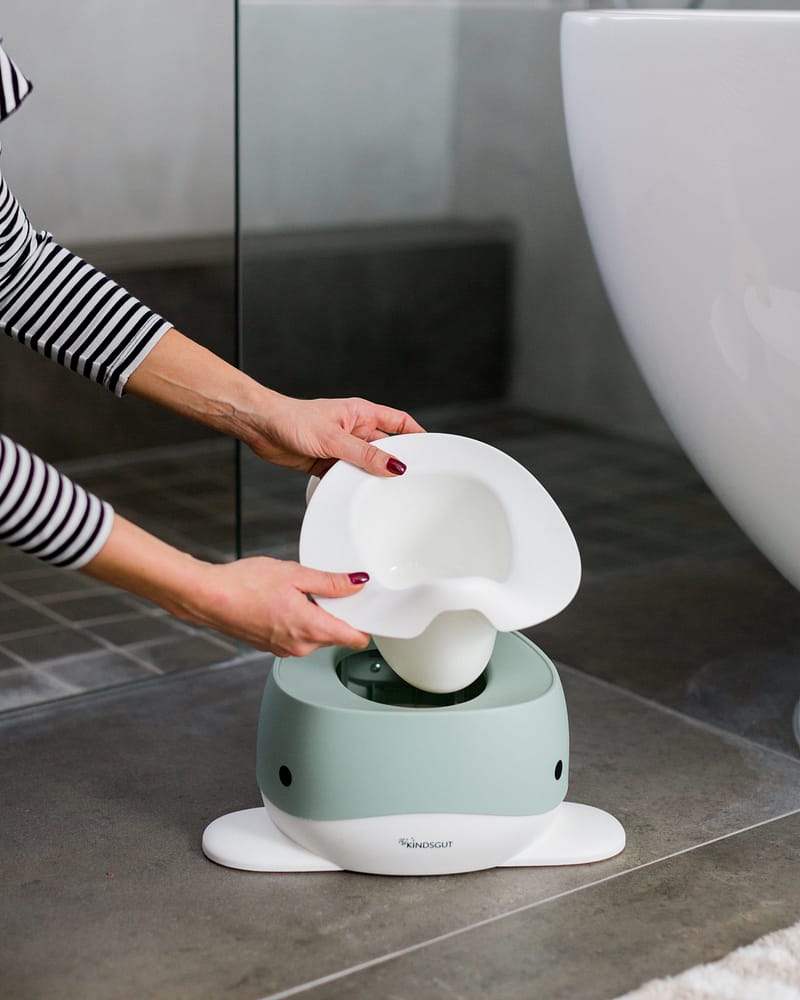 Pottestol Hval m/ Høy Ryggstøtte - Sklisikker og Enkel å Rengjøre