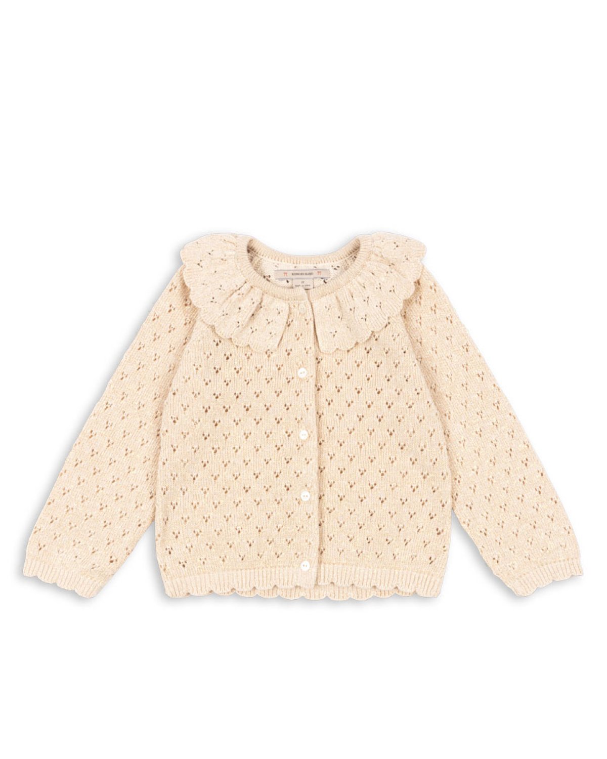 Cardigan Strikket m/ Glitter – Øko Bomull | Holiday Knit Cardigan, Cream